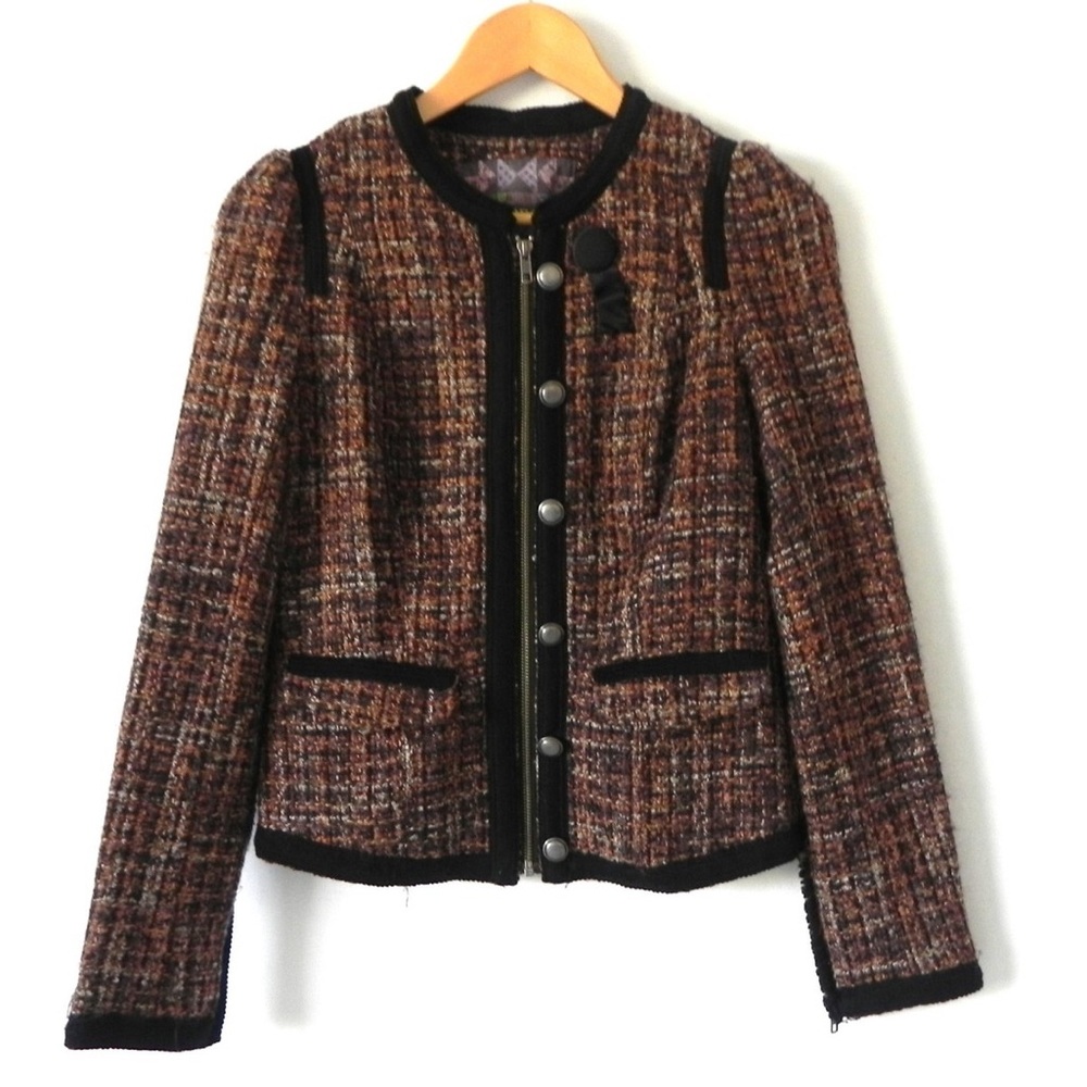 Free People Tweed Cropped Jacket/Blazer - size 4